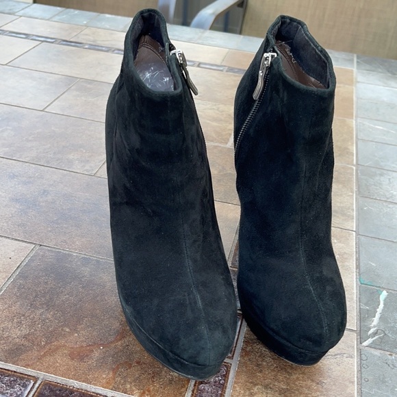 BCBGeneration Black Suede Platform Ankle Boots - Picture 2 of 7